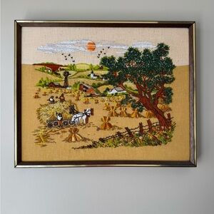 Vintage Bountiful Harvest Crewel